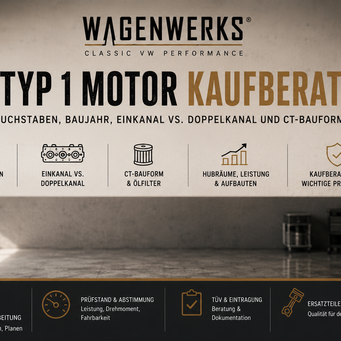VW Typ 1 Motor kaufen: Der große WAGENWERKS™ Ratgeber für Käfer, Karmann Ghia, T1, T2 und T3 CT