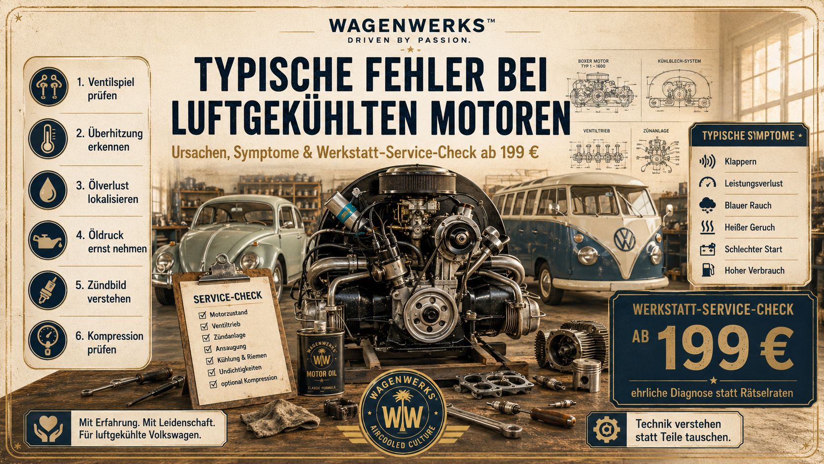 Typische Fehler bei luftgekühlten Motoren – Ursachen, Symptome & Werkstatt-Service-Check ab 199 €