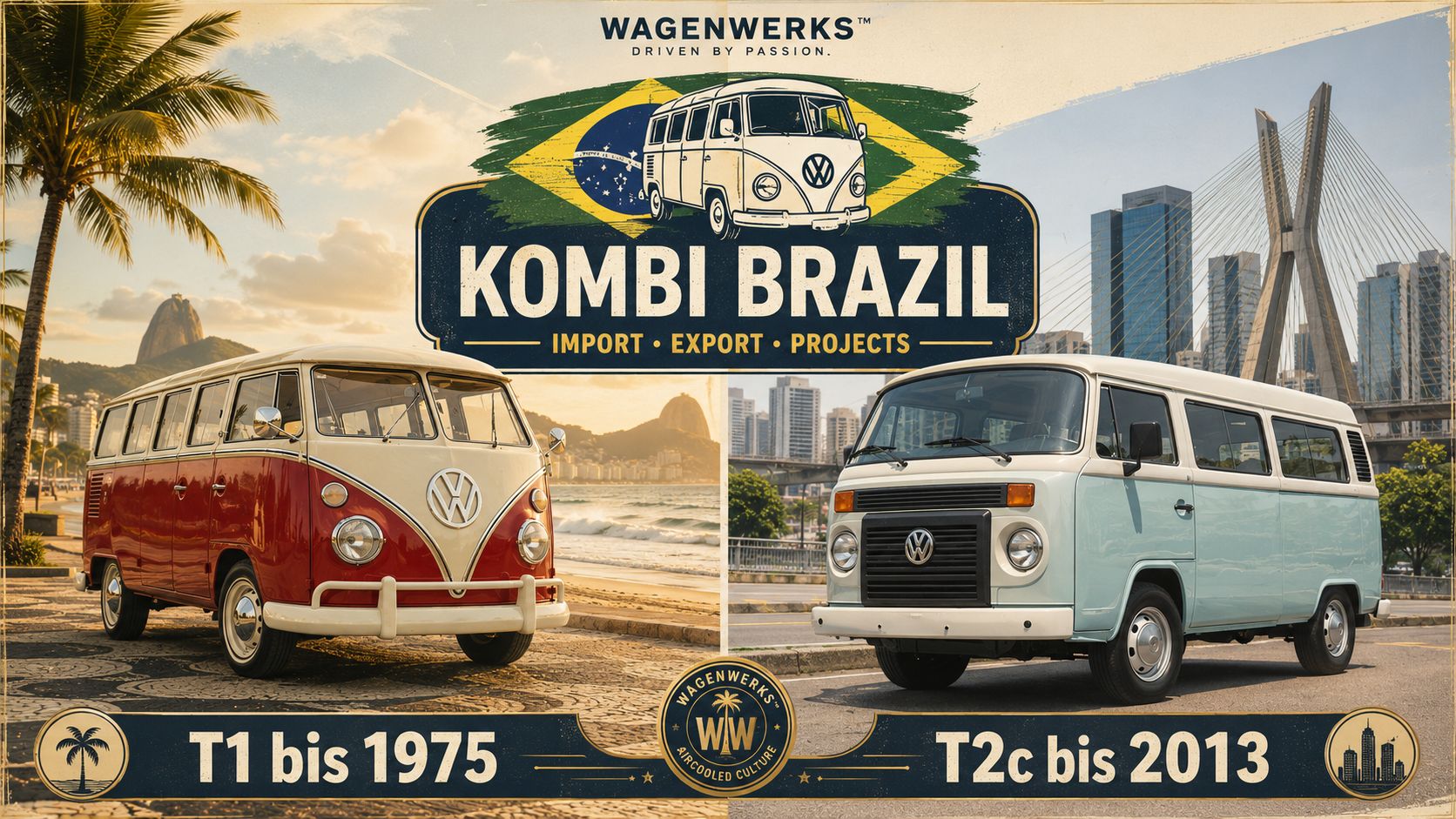 VW T1 & VW T2-c Bus aus Brasilien - Unterschiede zum deutschen Modell