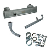 Auspuffanlage Typ-1 VW Käfer komplett Set mit Rohren, Schellen und Montagematerial, grau