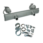 Auspuffanlage und Montageset für luftgekühlten VW Käfer Typ-1 Motor, inklusive Befestigungsmaterial.