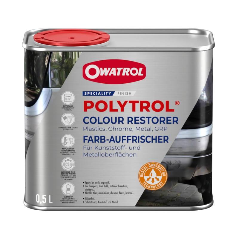Owatrol Polytrol Farb-Auffrischer für Kunststoff, Chrom und Metall, 0,5 l Dose
