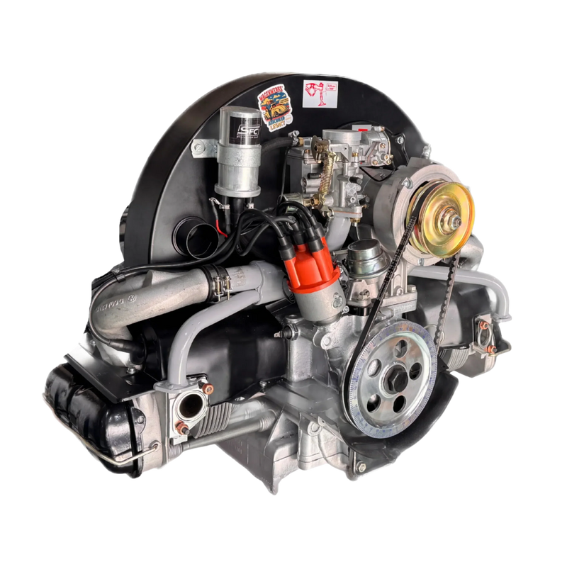 Luftgekühlter VW Käfer Typ-1 Motor mit Verteilerkappe und Keilriemen in hochwertiger Ausführung von Wagenwerks