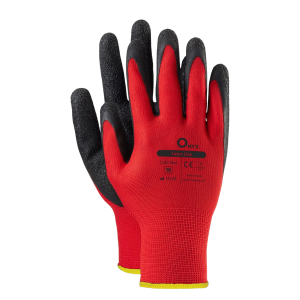 ONYX Late Red Arbeitshandschuhe in Rot und Schwarz, 1 Paar
