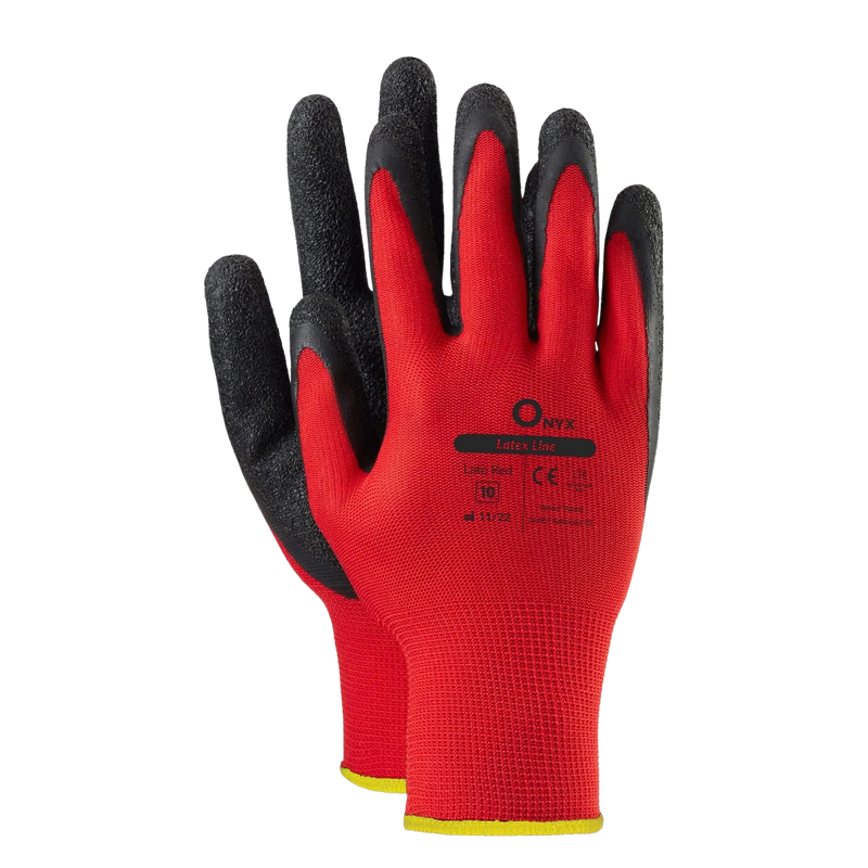 ONYX Late Red Arbeitshandschuhe in Rot und Schwarz, 1 Paar