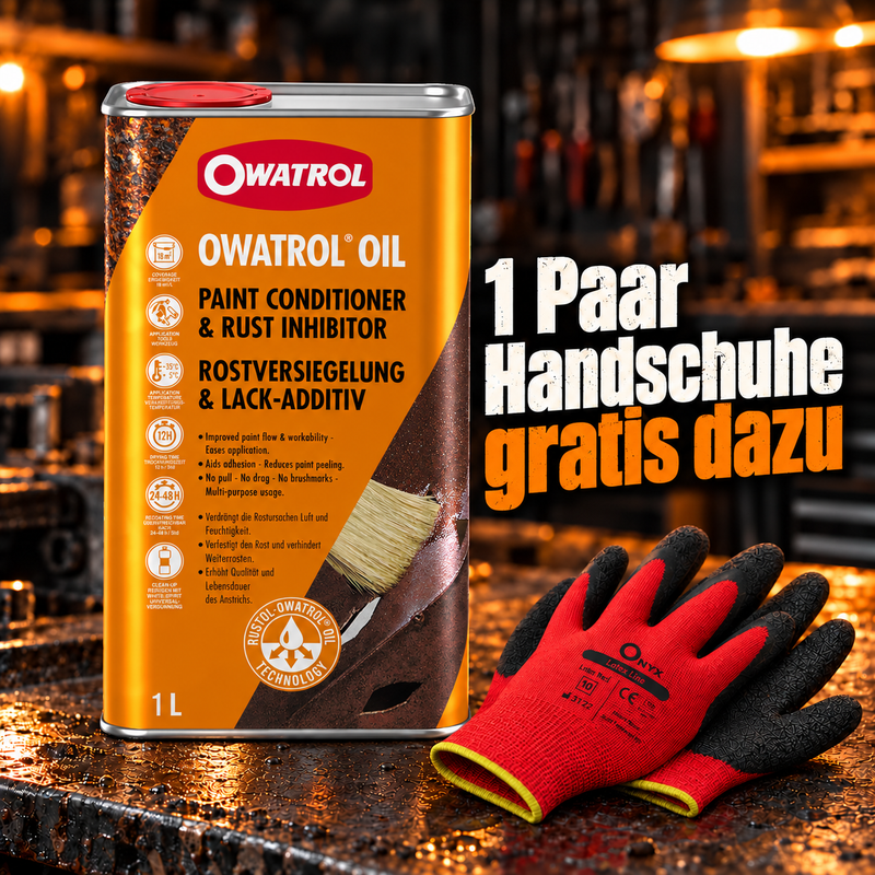 Owatrol Öl 1 Liter mit gratis ONYX-Arbeitshandschuhen