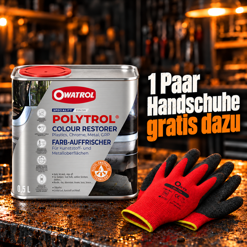 Polytrol Farb-Auffrischer 500 ml mit gratis ONYX-Arbeitshandschuhen