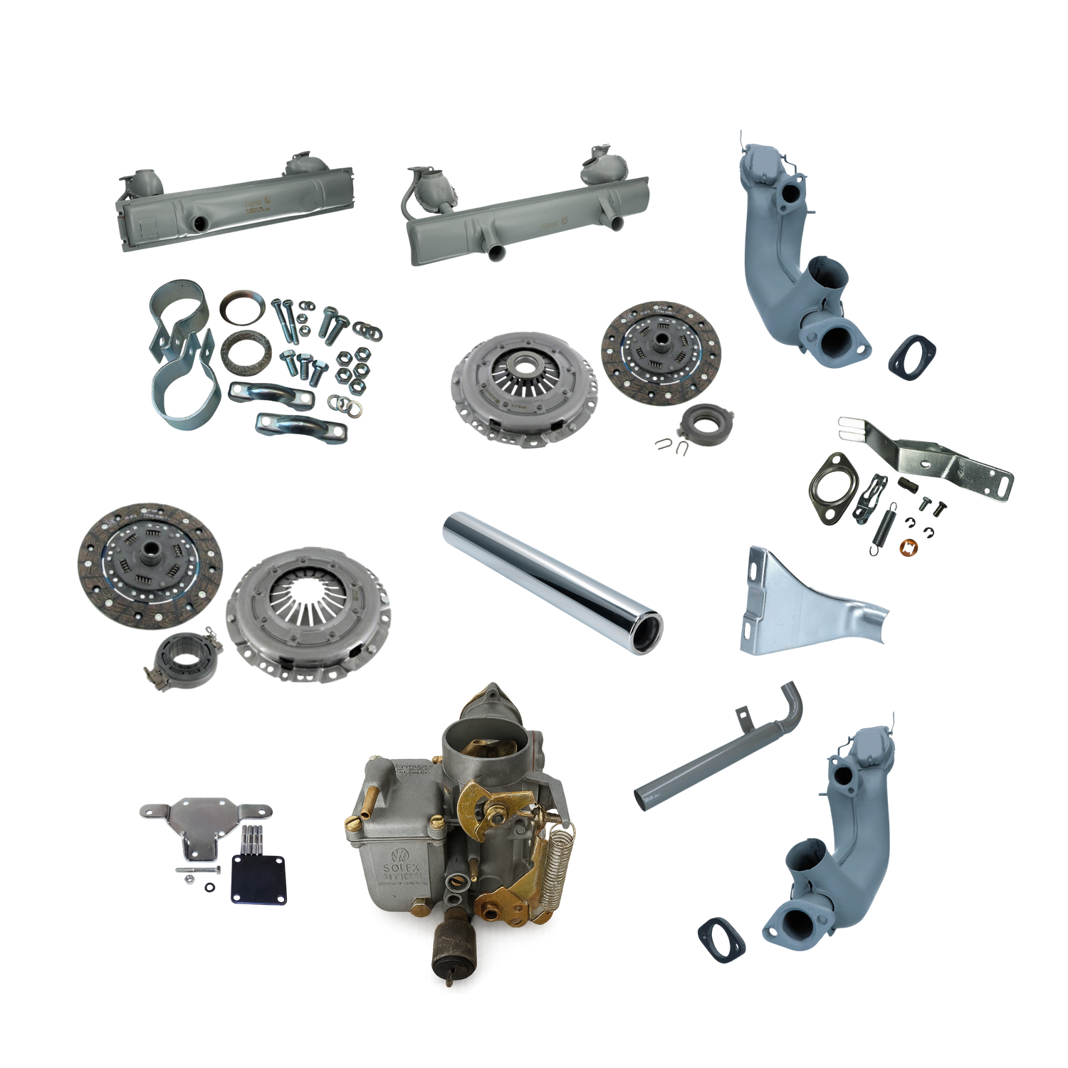 Wir bieten zu unserem WAGENWERKS™ VW Typ 1 Motor optionales Zubehör und hochwertige Upgrades an: